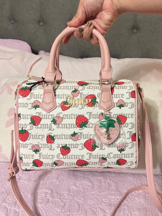 Juicy Couture Handbags - Vintage Juicy Couture Pink Strawberry Print Dome Satchel
